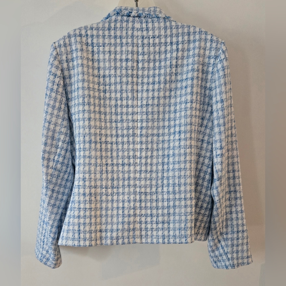 The Limited Blue and White Tweed Jacket - Picture 3 of 9